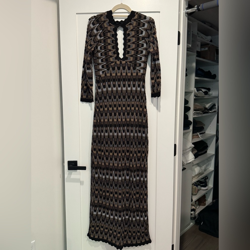 Free People Black and Brown Woven Dress